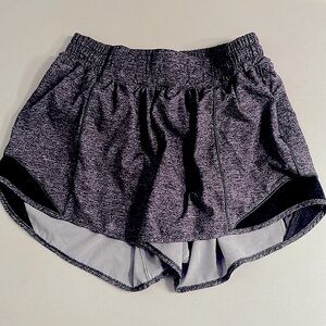 Lulu Lemon | Hotty Hot Low-Rise Lined Short 4" | Size: 6 | Color: Black/Grey